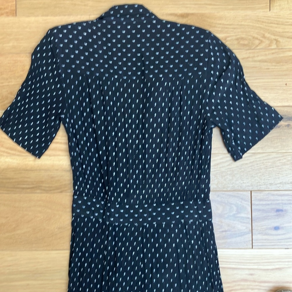 Vintage Liz Claiborne V-Neck Midi Dress with Cream Print 4P - Picture 7 of 7